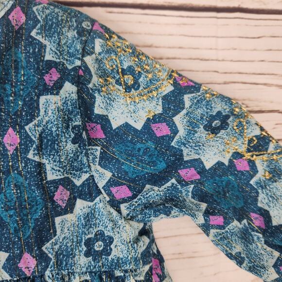 Genuine Kids Long Sleeve Dress With Gold Embroidery Size 4T Fall Casual - Picture 5 of 9